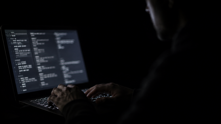 Illustration of a cyberattack targeting Berlin government computer systems