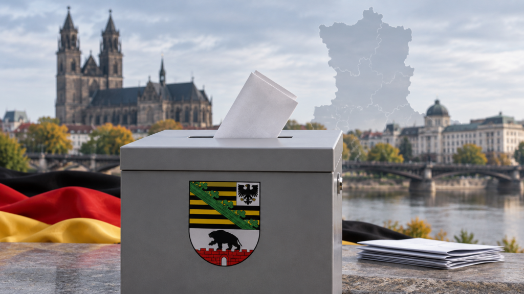 A ballot box representing the 2026 state election in Sachsen-Anhalt
